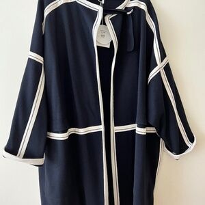 Chloe Brand New w tag Authentic Classic Wool Knitted Coat In Navy Small